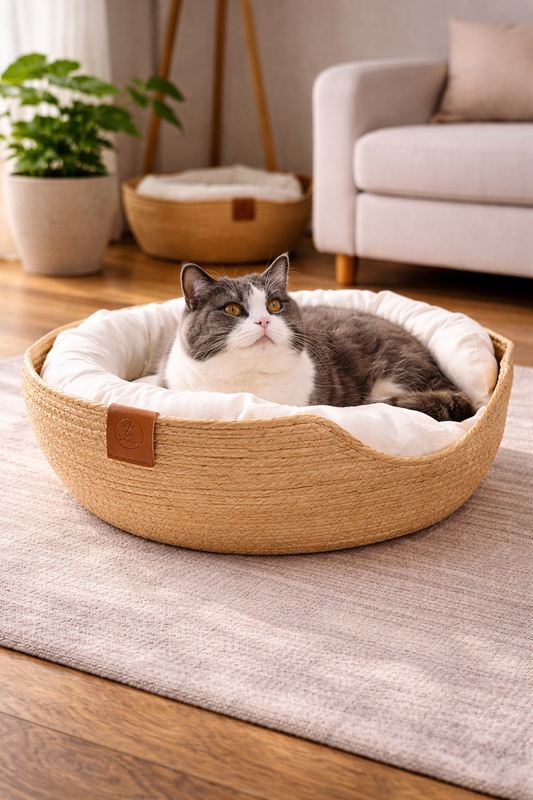 Ravo Nest – Katzenbett aus Naturfaser mit weichem Innenkissen