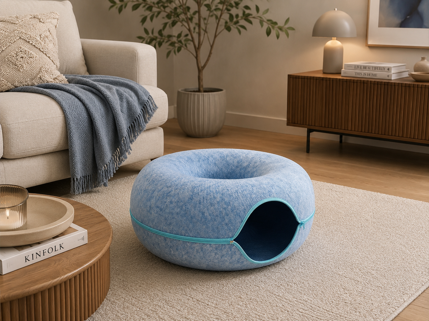 Cuno Nest – 2-in-1 Filzhöhle & Spieltunnel für Katzen