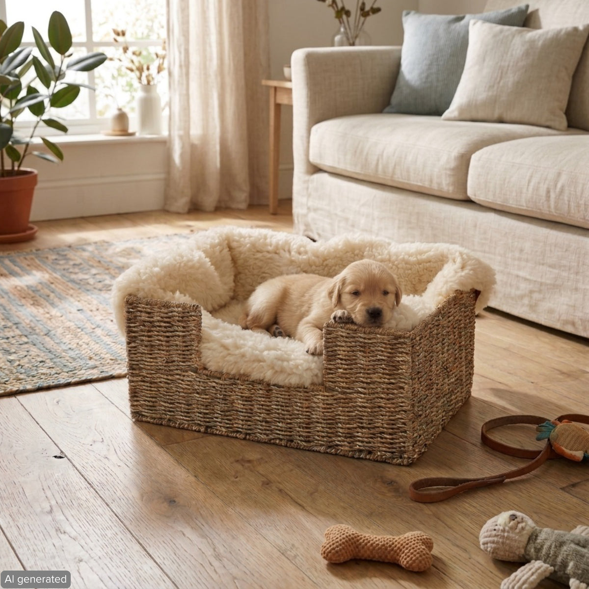 Suna Tierbett – geflochtener Schlafplatz aus Seegras