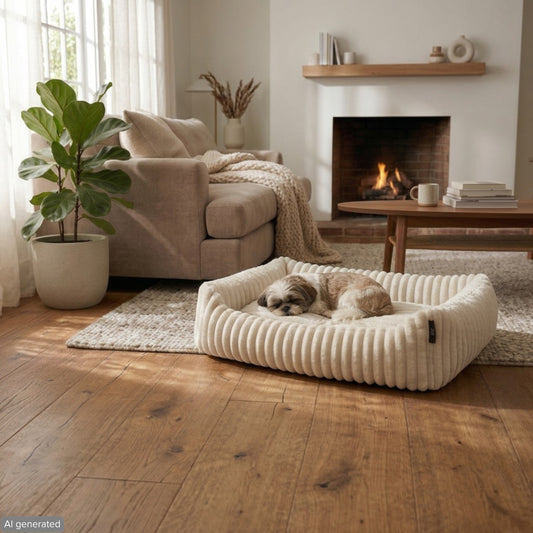 Luno Sofa – Cord-Tiersofa mit weichem Liegekissen