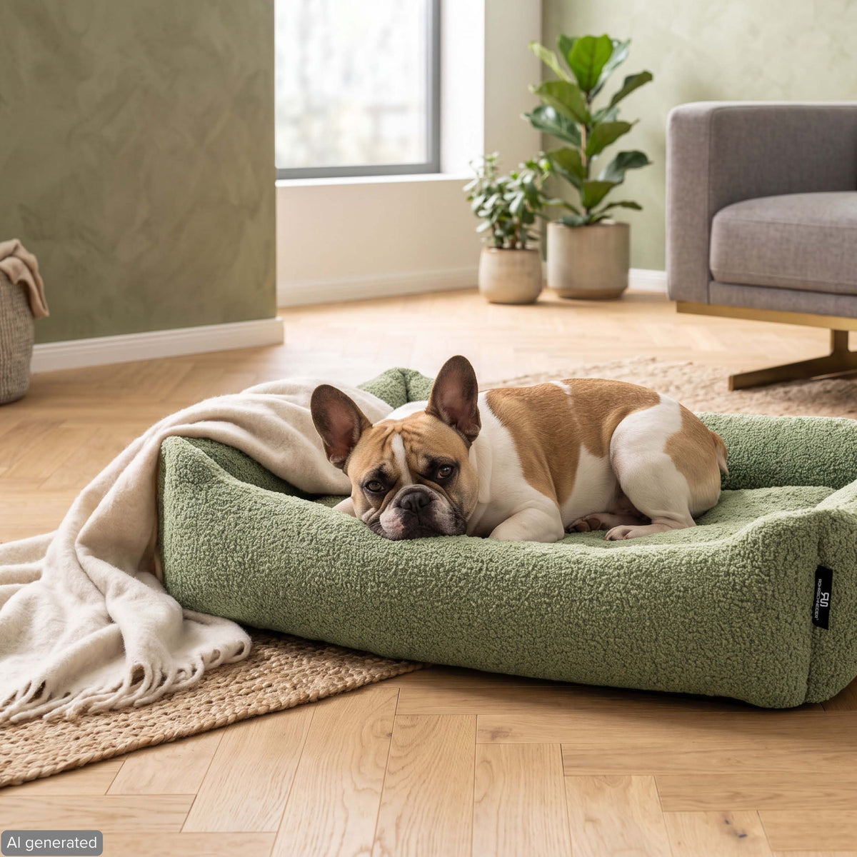 Milo Sofa – Bouclé-Tiersofa für Hunde & Katzen – weich & rutschfest