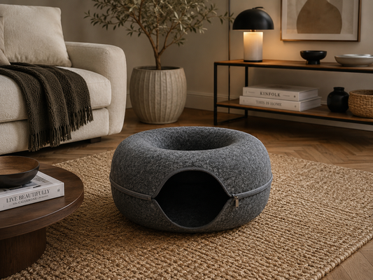 Cuno Nest – 2-in-1 Filzhöhle & Spieltunnel für Katzen