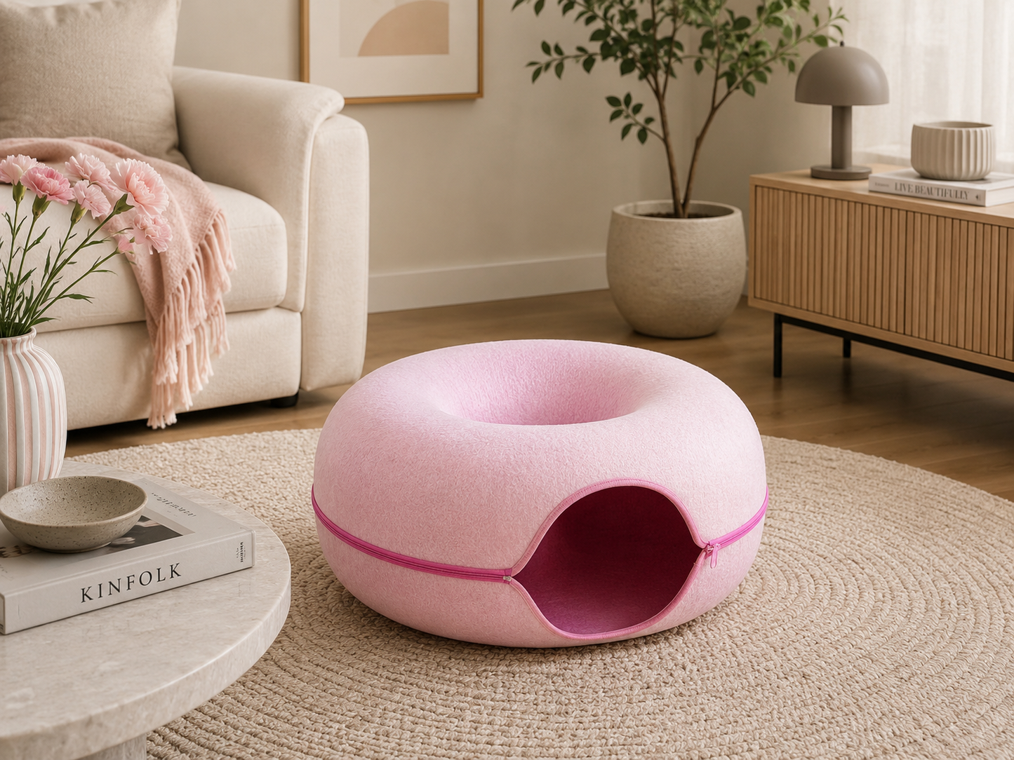 Cuno Nest – 2-in-1 Filzhöhle & Spieltunnel für Katzen