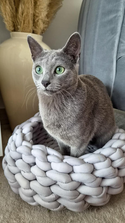 Weno Nest - Geflochtenes Ruhe- und Schlafnest für Katzen & kleine Hunde