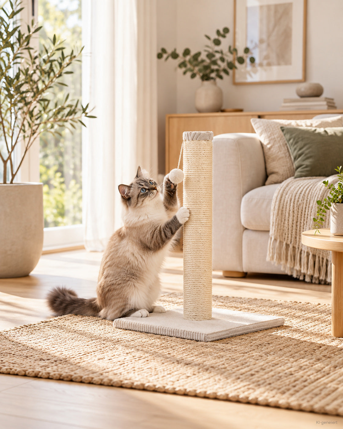 Kalo Kratzstamm L – mit Corddetails – Lifestyle-Aufnahme (KI-generiert)