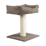 Maro Kratzbaum – mit Cord-Kuschelsofa – Farbe: Taupe / Ausführung: 1 Stamm – Produktfoto