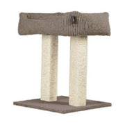 Maro Kratzbaum – mit Cord-Kuschelsofa – Farbe: Taupe / Ausführung: 2 Stämme – Produktfoto