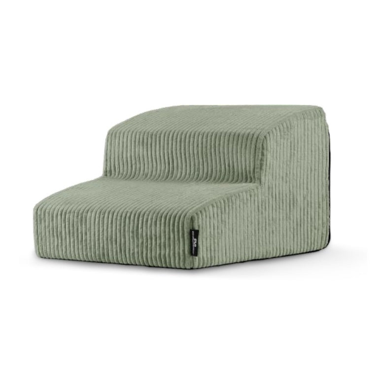 Romi Hundetreppe – 2 Stufen aus Cord – Farbe: Salbei – Produktfoto
