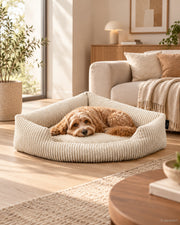 Tilo Ecksofa – aus Cord – Lifestyle-Aufnahme (KI-generiert)