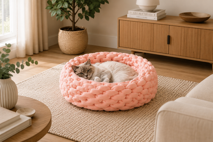 Weno Nest - Geflochtenes Ruhe- und Schlafnest für Katzen & kleine Hunde