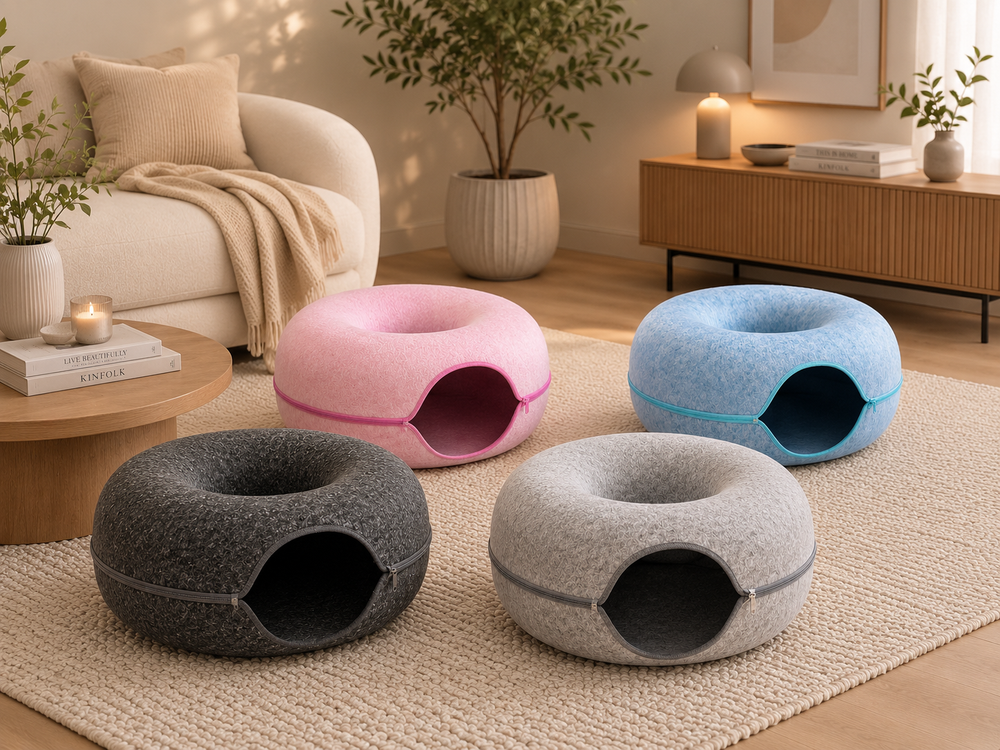 Cuno Nest – 2-in-1 Filzhöhle & Spieltunnel für Katzen